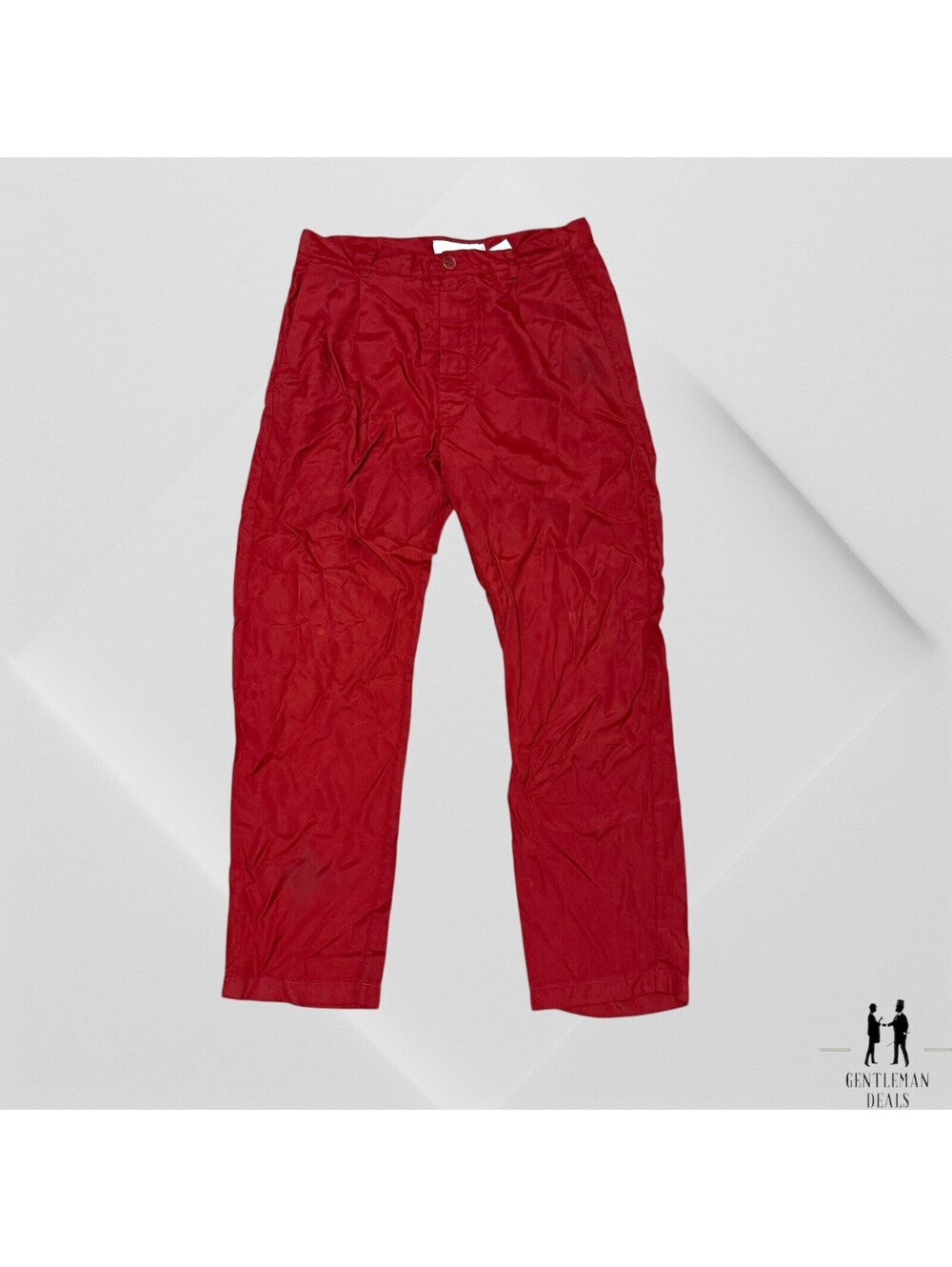 Sunnei Designer Red Solid Pants Silk Rayon Pants 30x28 M Italy Unisex